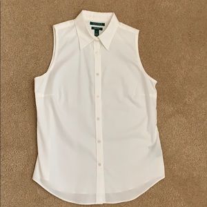 Crisp white NWT sleeveless blouse
